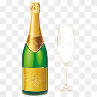 Free Png Champagne With Glass Png - Champagne Bottle Vector Png Clipart