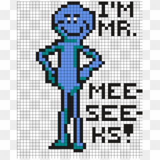 Rick And Morty Perler Bead Pattern - Mr Meeseeks Pixel Art Clipart
