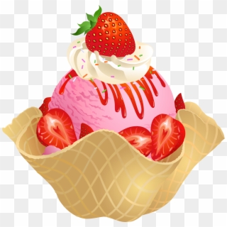 3954 X 3835 3 - Strawberry Ice Cream Png Clipart