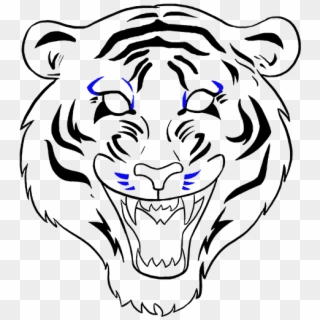 678 X 600 24 - Tiger Face Drawing Easy Clipart