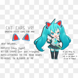 Png Transparent Stock Mmd Dl Cat Ears V New Update - Cartoon Clipart
