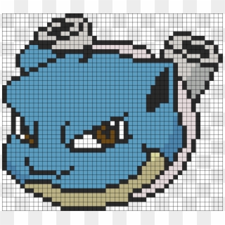 Pokemon Battle Trozei Blastoise Perler Bead Pattern - Pixel Art Blastoise Face Clipart