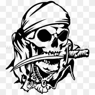 Sugar Skull Clipart Pirate - Pirate Skull And Knife - Png Download