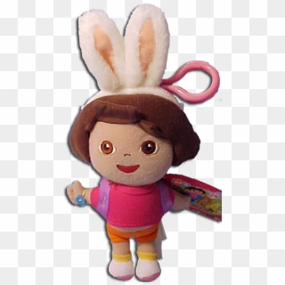 Easter Dora The Explorer With Bunny Ears Plush Clip - Stuffed Toy - Png Download