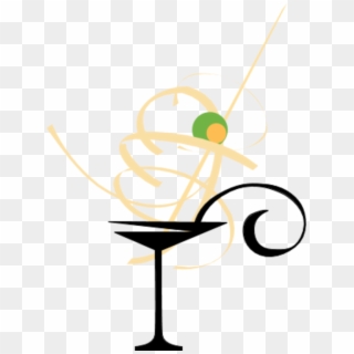 Martini Drink In A Fancy Glass With Olive - Martini Glass Clip Art - Png Download