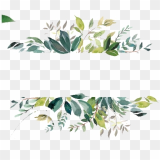 Free Watercolor Leaves Banner - Watercolor Leaves Border Png Clipart