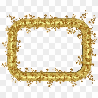 Gold Transparent Png Frame With Gold Leaves - Clip Art