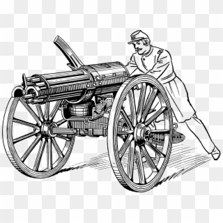 Clip Free Library Civil War Cannon Clipart - Gatling Gun Clipart - Png Download
