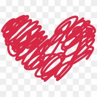 Red Heart Doodle Png , Png Download - Doodle Hearts Png Clipart