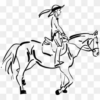 Yankee Doodle Clip Art - Girl Riding Horse Drawing - Png Download