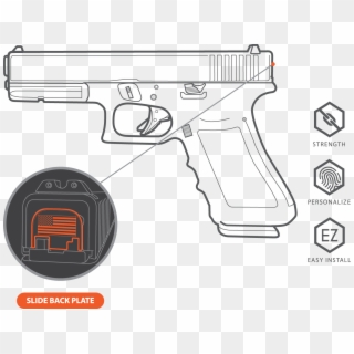 Free Us Flag Backplate For Your Glock From Bastion - Trigger Clipart