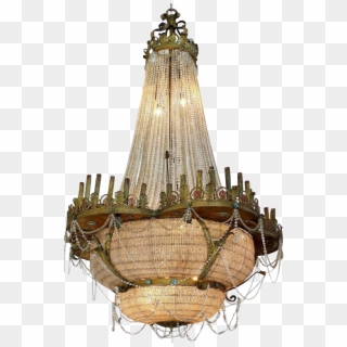 Superb Monumental Bronze And Crystal Theatre Circa - Chandelier Clipart