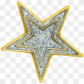 Star Pin, Silver Glitter/gold - High School Star Musical Kuga Clipart