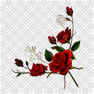 Download Roses Png Clipart Rose Clip Art Rose Flower - Corner Red Rose Border Transparent Png