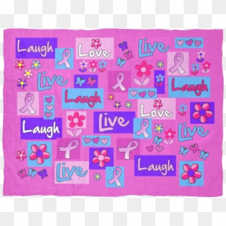 Live, Love, Laugh Pink Ribbon Blanket Clipart