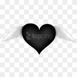 Free Png Black Heart With Wings Transparent Png - Black Heart With Wings Clipart