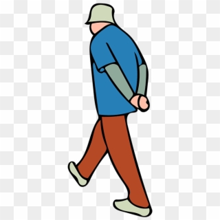 Man Walking Hat - Illustration Clipart