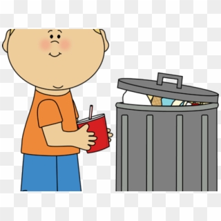 Trash Clipart Student - Child Throwing Trash Away Clipart - Png Download