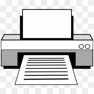Printer Black And White Printing Document Drawing - Printer Clipart Black And White - Png Download