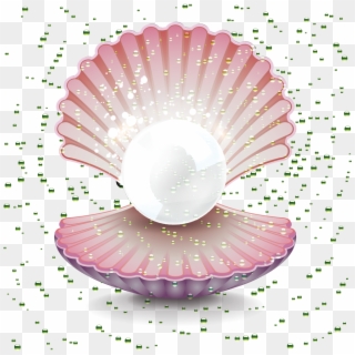 Pearl Gemstone Clip Art Shell - 卡通 珍珠 - Png Download