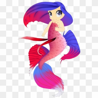 Mermaid Tail Clipart Chibi - Drawing Siamese Fighting Fish - Png Download