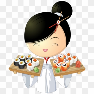 Kokeshi * Chinesa * Asian Sushi, Alphabet, Illustration, - Sushi Vector Clipart