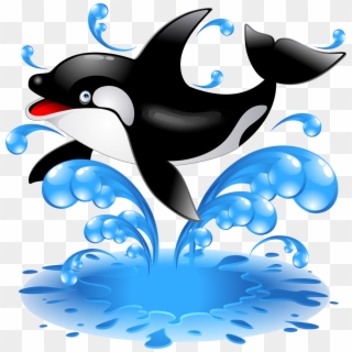 Whale Jumping Clipart - Png Download