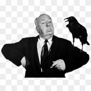 Alfred Hitchcock Posing With Crow On His Arm - Alfred Hitchcock Png Clipart
