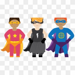 Five Superheroes Ready To Fly - Clip Art - Png Download