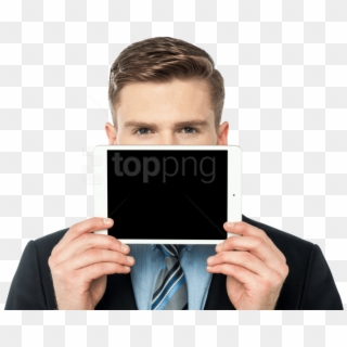 Free Png Download Men With Tablet Png Images Background - Face Tablet Clipart