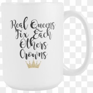 Real Queens Fix Each Others Crowns Large Coffee Mug - Beer Stein Clipart
