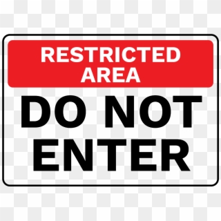 Restricted Area Do Not Enter Sign Australia - Hospitality Signs Clipart