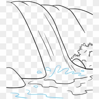 How To Draw Waterfall - Line Art Clipart