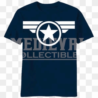 Blue And White Star Captain America T Shirt - Captain America Clipart