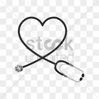 Bandaid Clipart Stethoscope - Heart Shaped Stethoscope Vector - Png Download