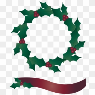 Holly Wreath, Wreath, Banner, Christmas - Holly Wreath Png Clipart