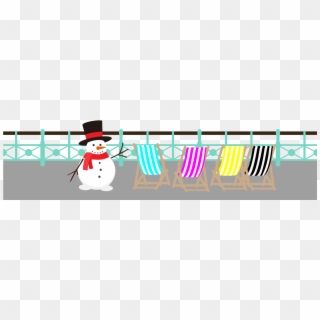 Railings And Cmyk Deckchairs Christmas Snowman - Snowman Clipart