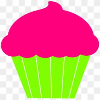 Small - Cupcake Cartoon Pink And Green Clipart