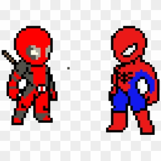 Deadpool And Spiderman - Deadpool Pixel Art Png Clipart