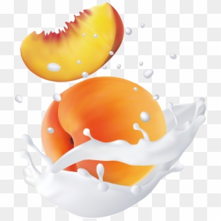 Fruit Water Splash Clipart Egg - Peach - Png Download