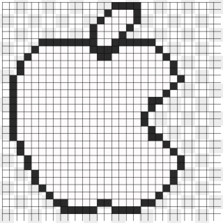 Apple Logo Perler Bead Pattern / Bead Sprite - Pixel Art Koro Sensei Clipart