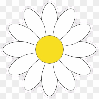 Simple White Daisy Flower Vector Illustration Sticker - Sunflower Clipart