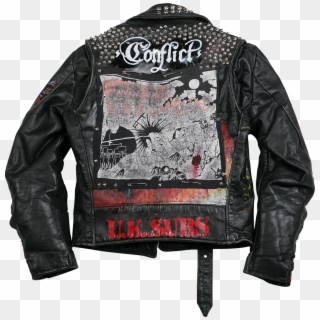 Hand Painted Crass Leather My Awesomness Pinterest - Punk Leather Jacket Png Clipart