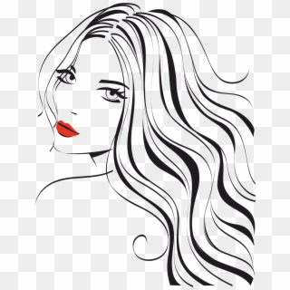 Silhouette Drawing Female Face - Silhouette Hair Design Png Clipart