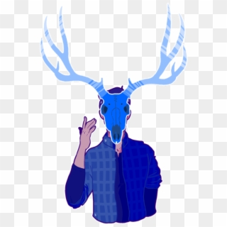 Simple Deer Skull Drawing Clipart