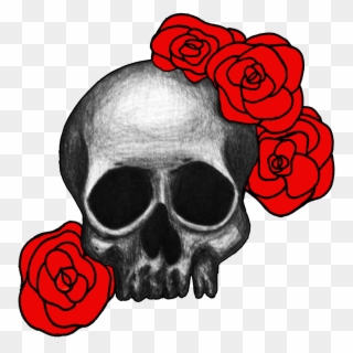 Skull And Roses Drawing At Getdrawings - Drawing Cool Rose Skull Clipart