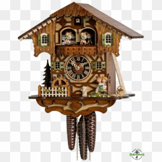 Cuckoo Clock 1 Day Chalet With Kissing Couple Hnes - Cuckoo Clock Clipart