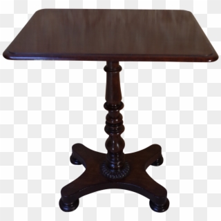 Rectangle Top Mahogany Pedestal Table - End Table Clipart