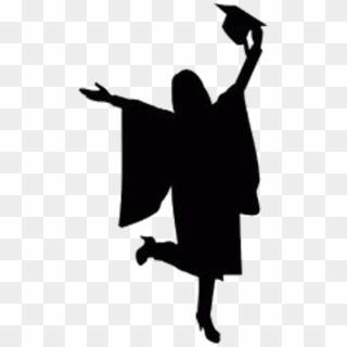 #تخرج #grad #graduation #اسود #freetoedit - Cap And Gown Silhouette Clipart