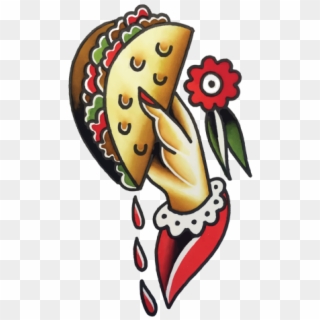 Tacos Clipart Arm Leg - Traditional Taco Tattoo - Png Download